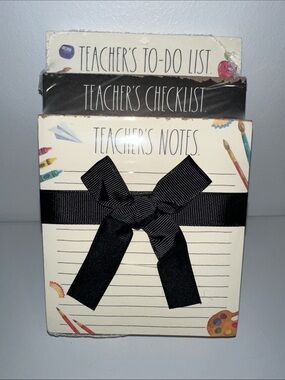 RAE DUNN. Stack of 3 lined Notepads TEACHER’S NOTES CHECKLIST TO-DO-LIST